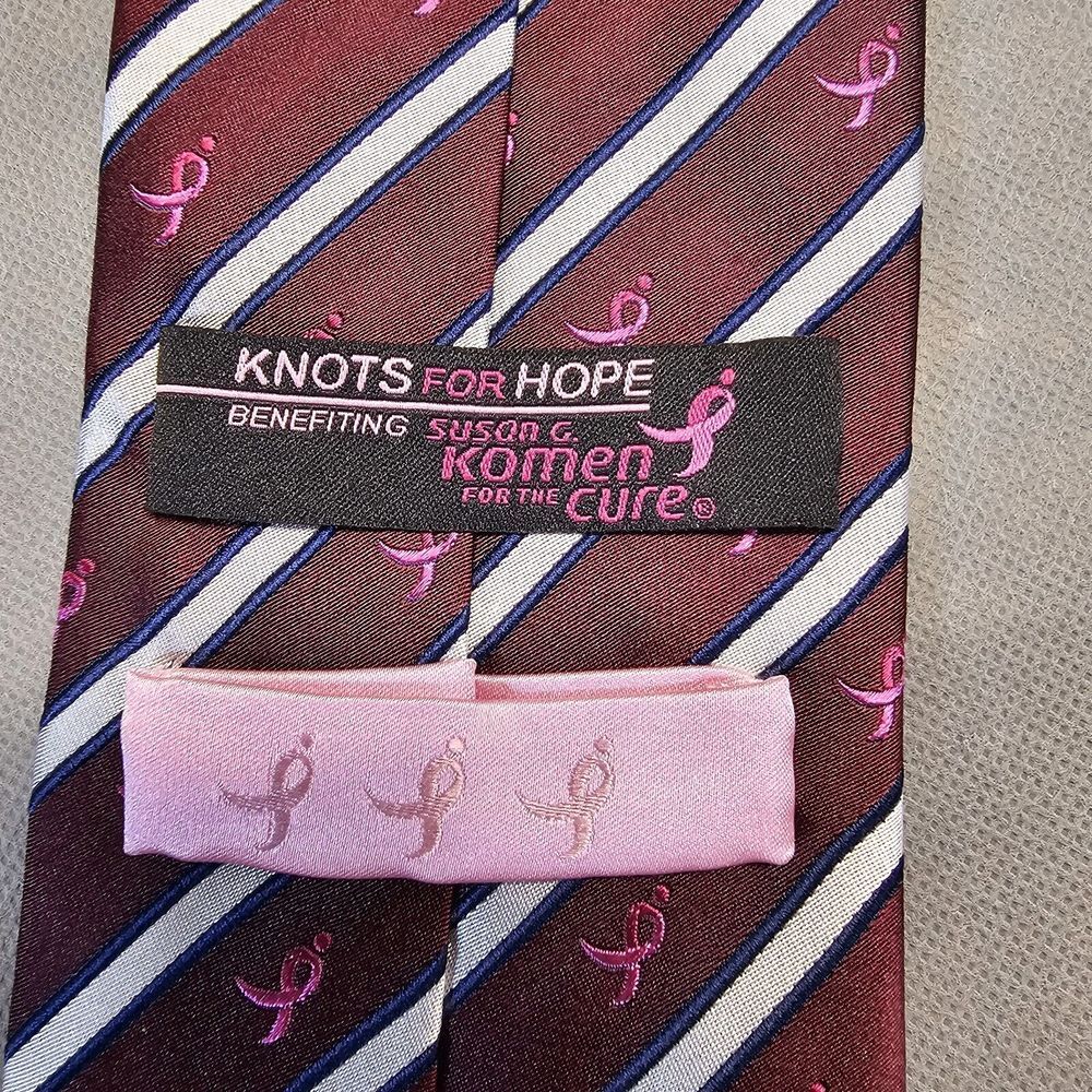 Susan G Komen For The Cure Knotes‎ For Hope Breast Cancer Awareness Tie 59" - Picture 2 of 11